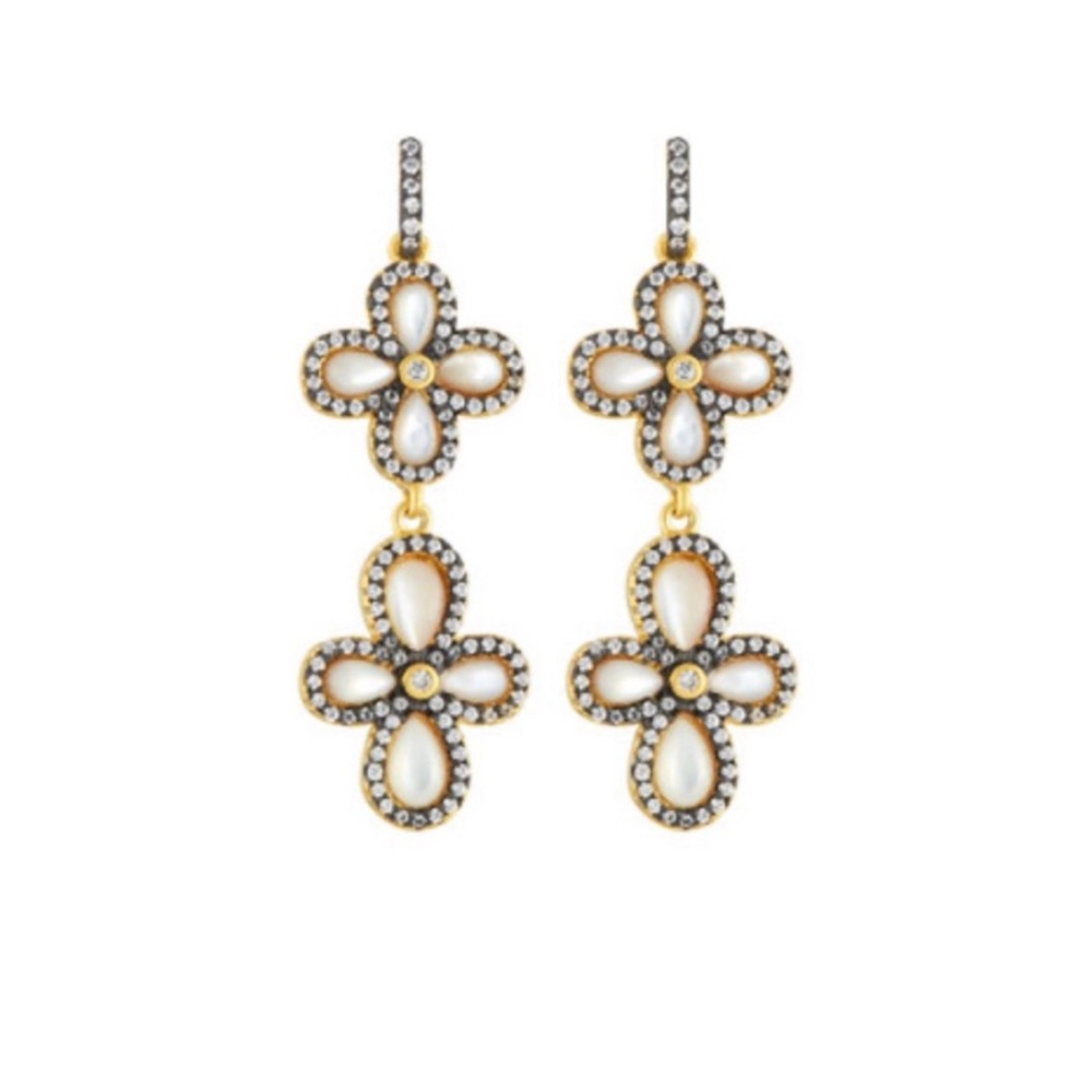 Freida Rothman double clover drop earrings